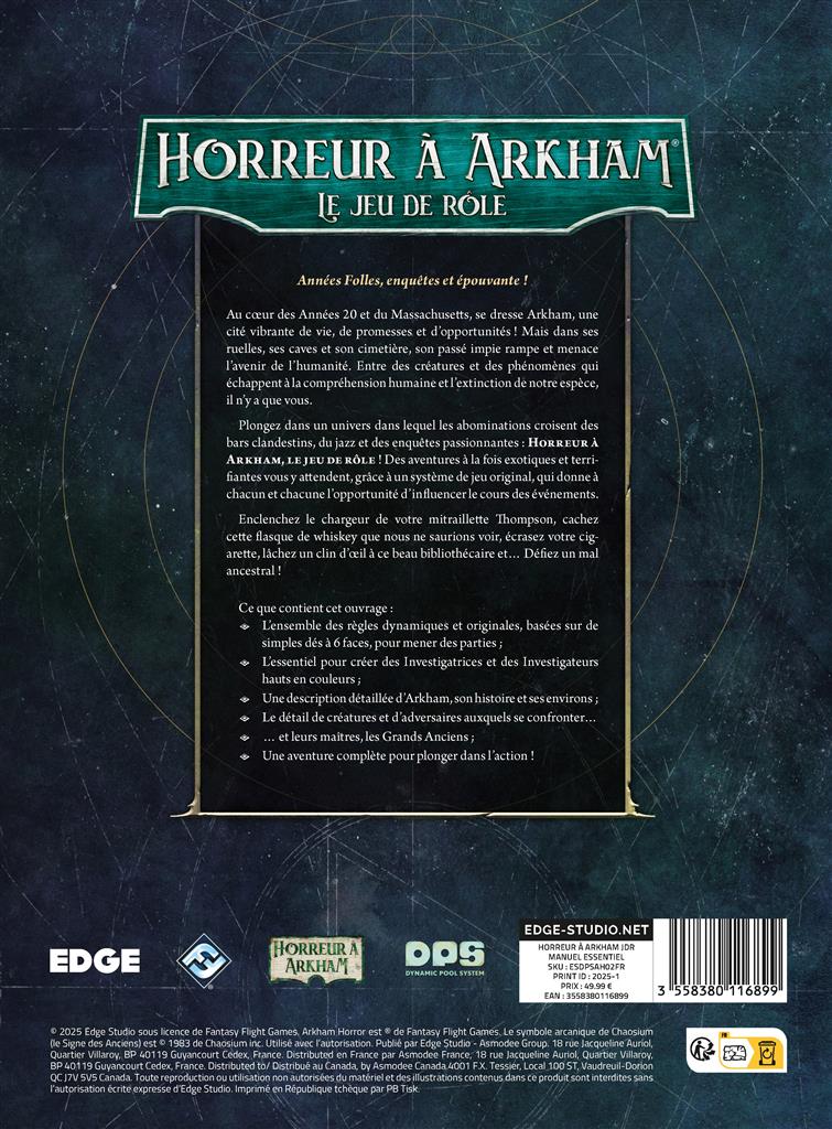 Horreur à Arkham JdR – Manuel Essentiel