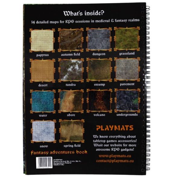 Fantasy Adventures Book – Livre de cartes effaçables A4 pour JDR médiéval-fantastique