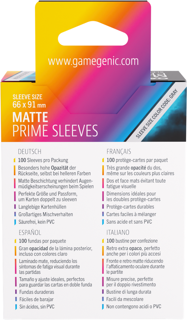 Gamegenic : Matte Prime Sleeves Blue 66x91