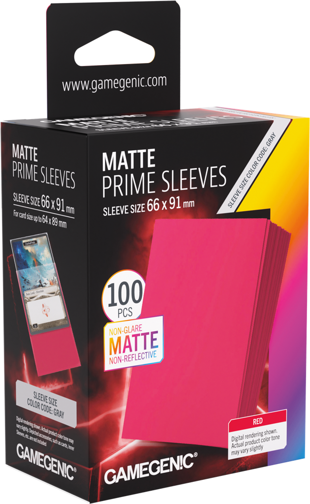 Gamegenic : Matte Prime Sleeves Red 66x91