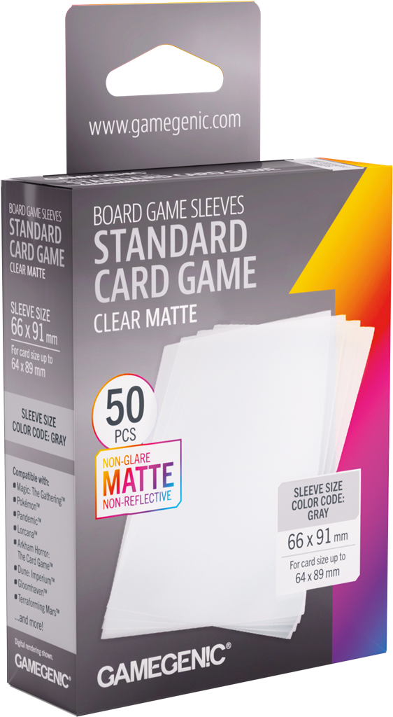 Gamegenic : Board Game Sleeves Standard Card Clear Matte