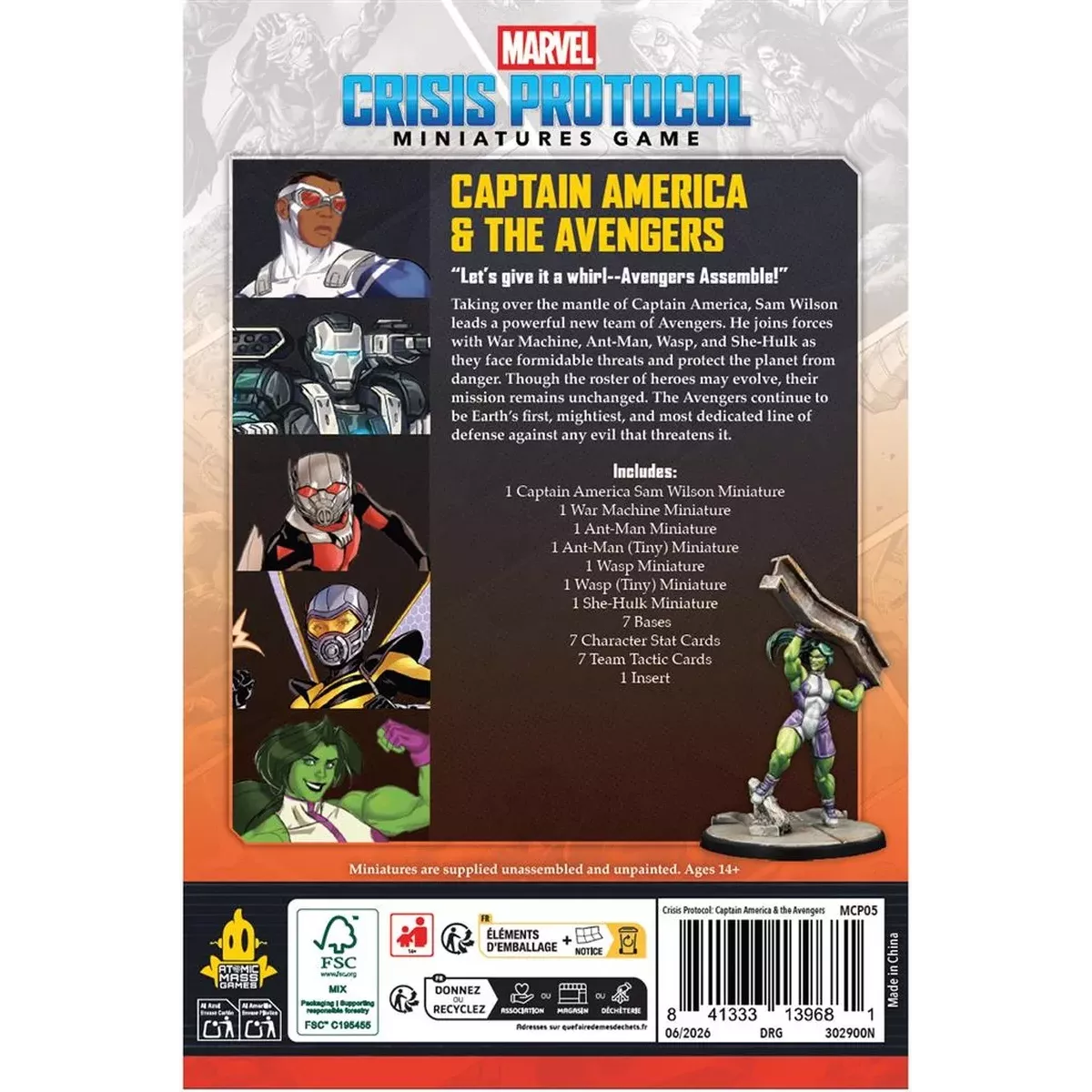 Marvel Crisis Protocol Captain America & The Avengers - figurines - 123JEUX