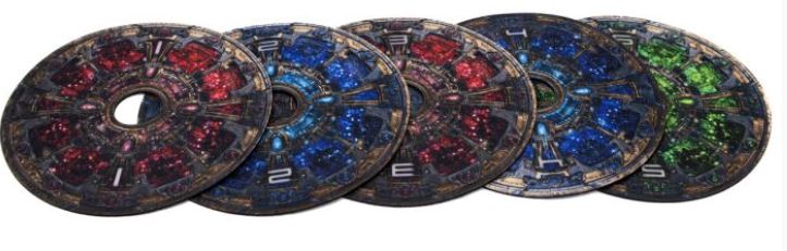 StarCraft - Protoss – Zones d’objectifs 7,2″ (x5) néoprène compatible Starcraft