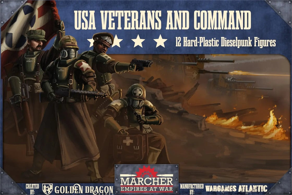 WargamesAtlantic : Si-fi/Marcher: USA Veterans and Command (12 figurines)