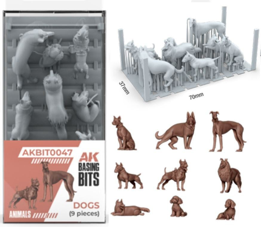 AK Interactive - Basing bits - dogs (x9)