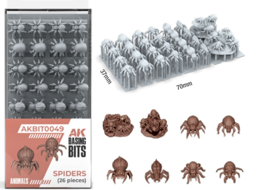 AK Interactive - Basing bits - spiders (x26)