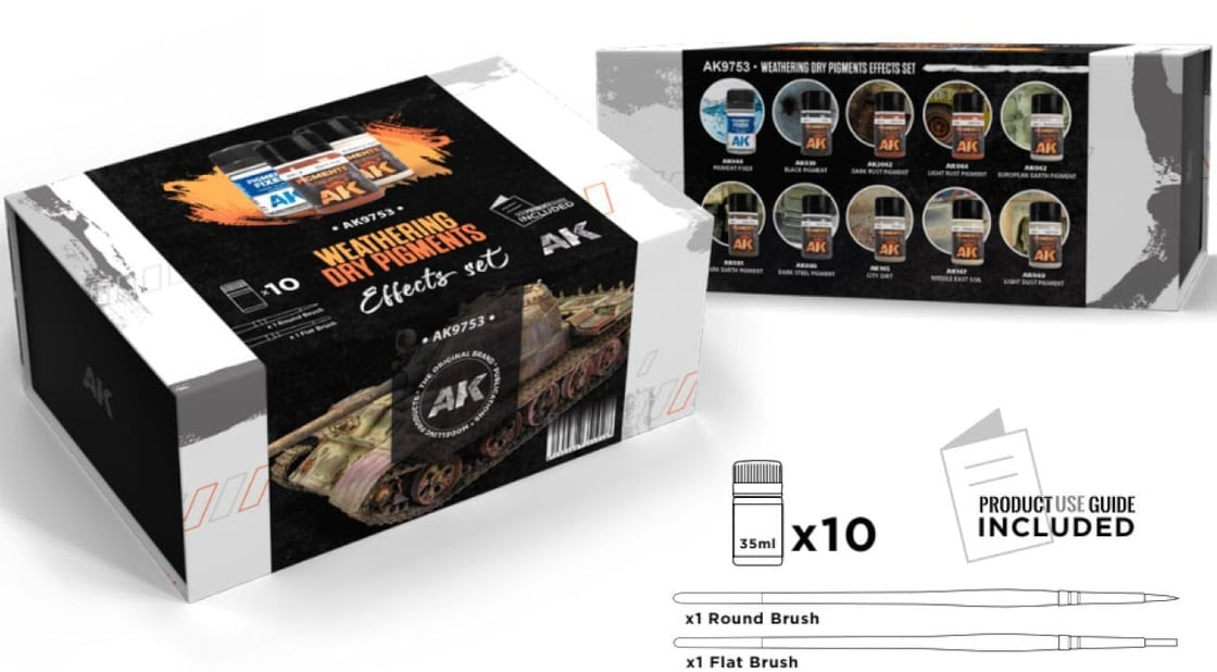 AK Interactive - Pigments - Weathering dry pigments (x10)