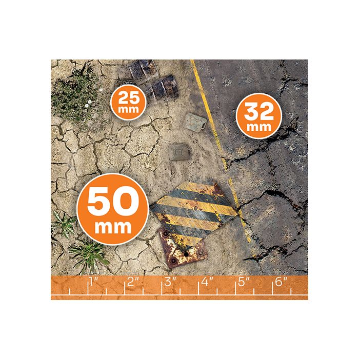 Wasteland – Tapis de jeu en caoutchouc simple face 44″x60″ / 112 x 152 cm
