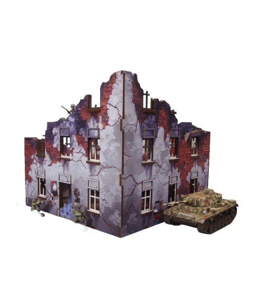 WW2 Ostfront Stalingrad Apartment Block Front (1) (28mm) pré-peint
