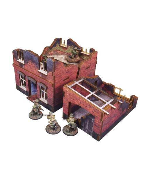 WW2 Ostfront Stalingrad Small House with garage (1) (28mm) pré-peint