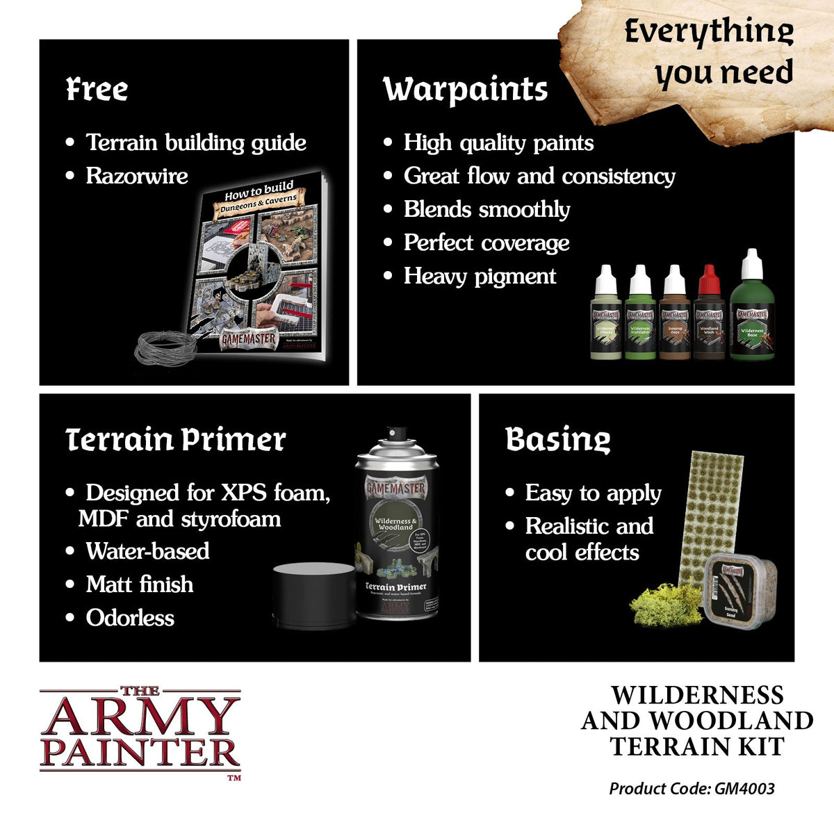 Army Painter GameMaster : Kit de Terrain Étendues Sauvages & Forêts