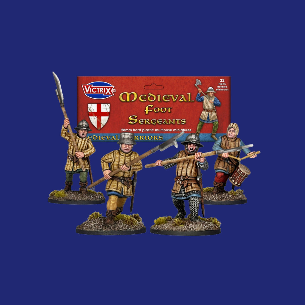 Victrix Miniatures 28mm Médiéval - Medieval Foot Sergeants - 123JEUX