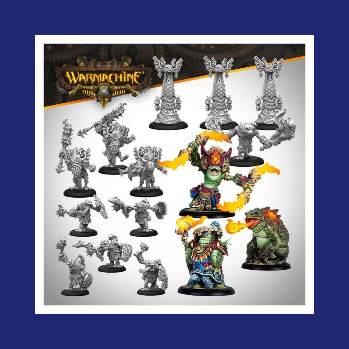 Warmachine: Southern Kriels Fire Tongue Warriors Command Cadre - 123JEUX