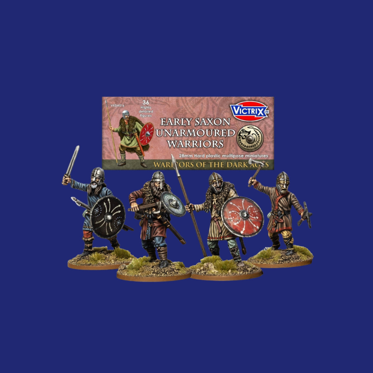 Victrix Miniatures 28mm Moyen Âge  - Early Saxon Unarmoured Warriors - 123JEUX