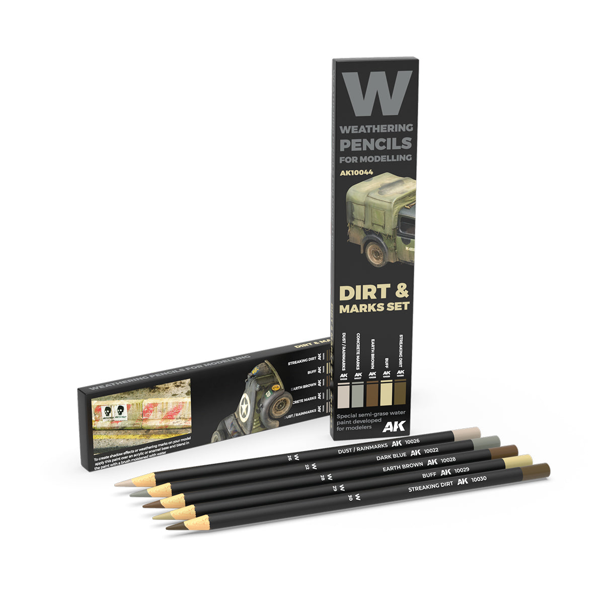 Watercolor - weathering pencils dirt and marks set