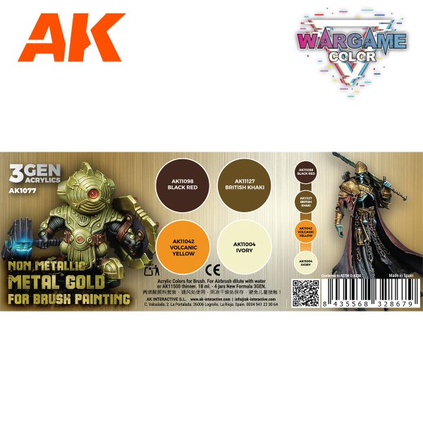 WARGAME COLOR SET. NON METALLIC METAL GOLD (W. B.)