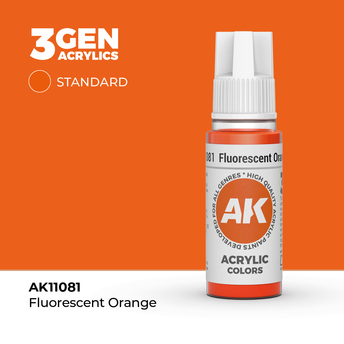 AK- 3GEN- Acrylics- Fluorescent Orange 17ml