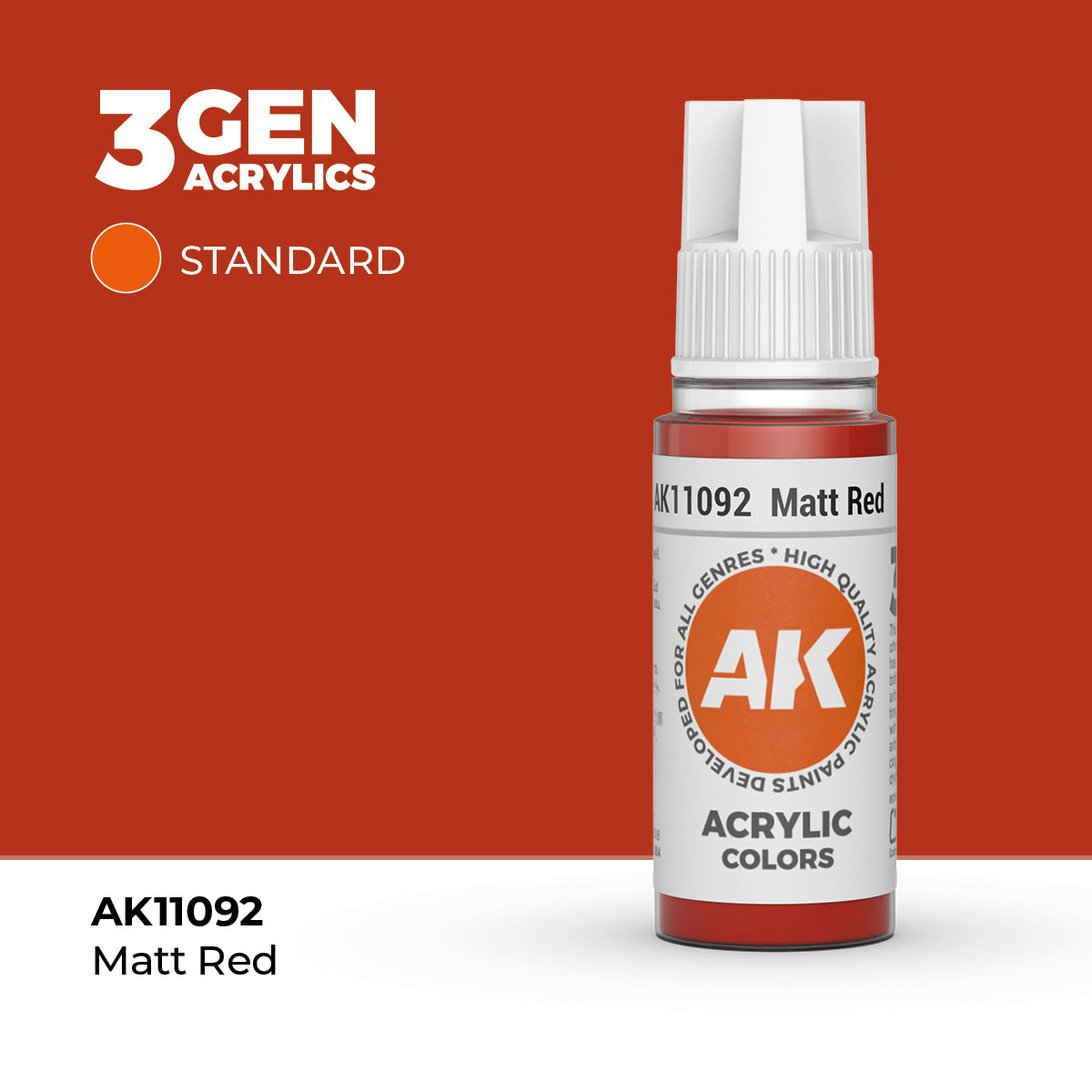 AK- 3GEN- Acrylics- Matt Red 17ml