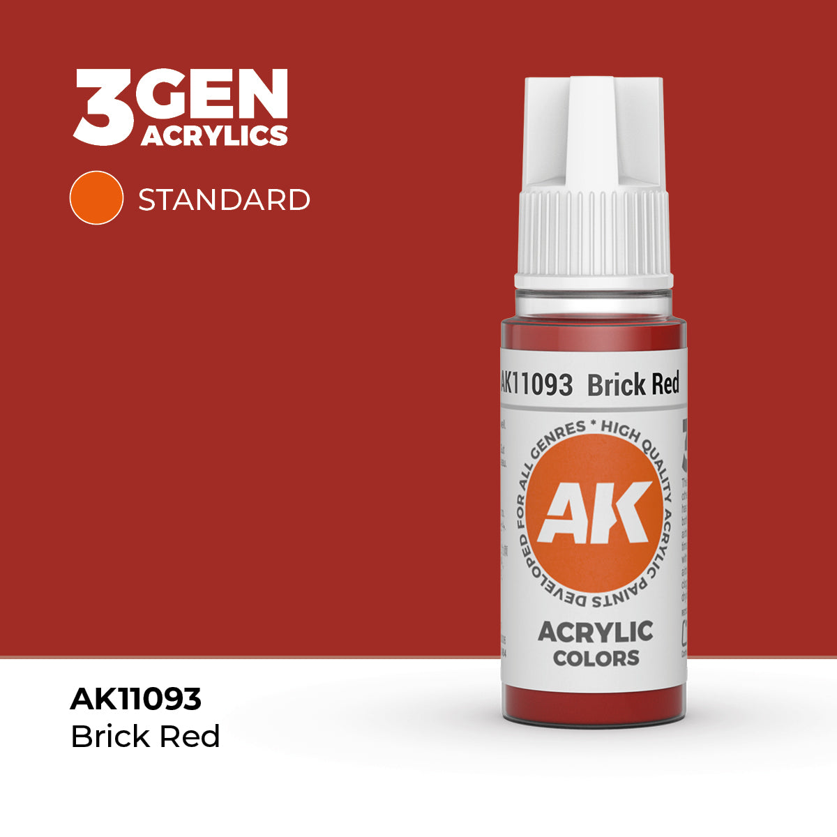 AK- 3GEN- Acrylics- Brick Red 17ml