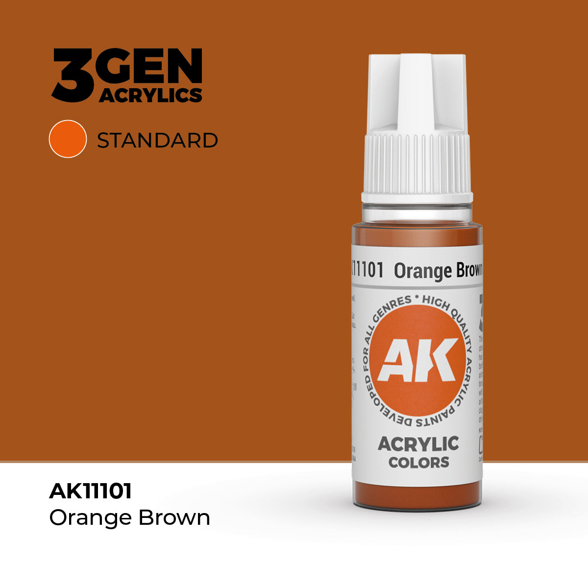 AK- 3GEN- Acrylics- Orange Brown 17ml