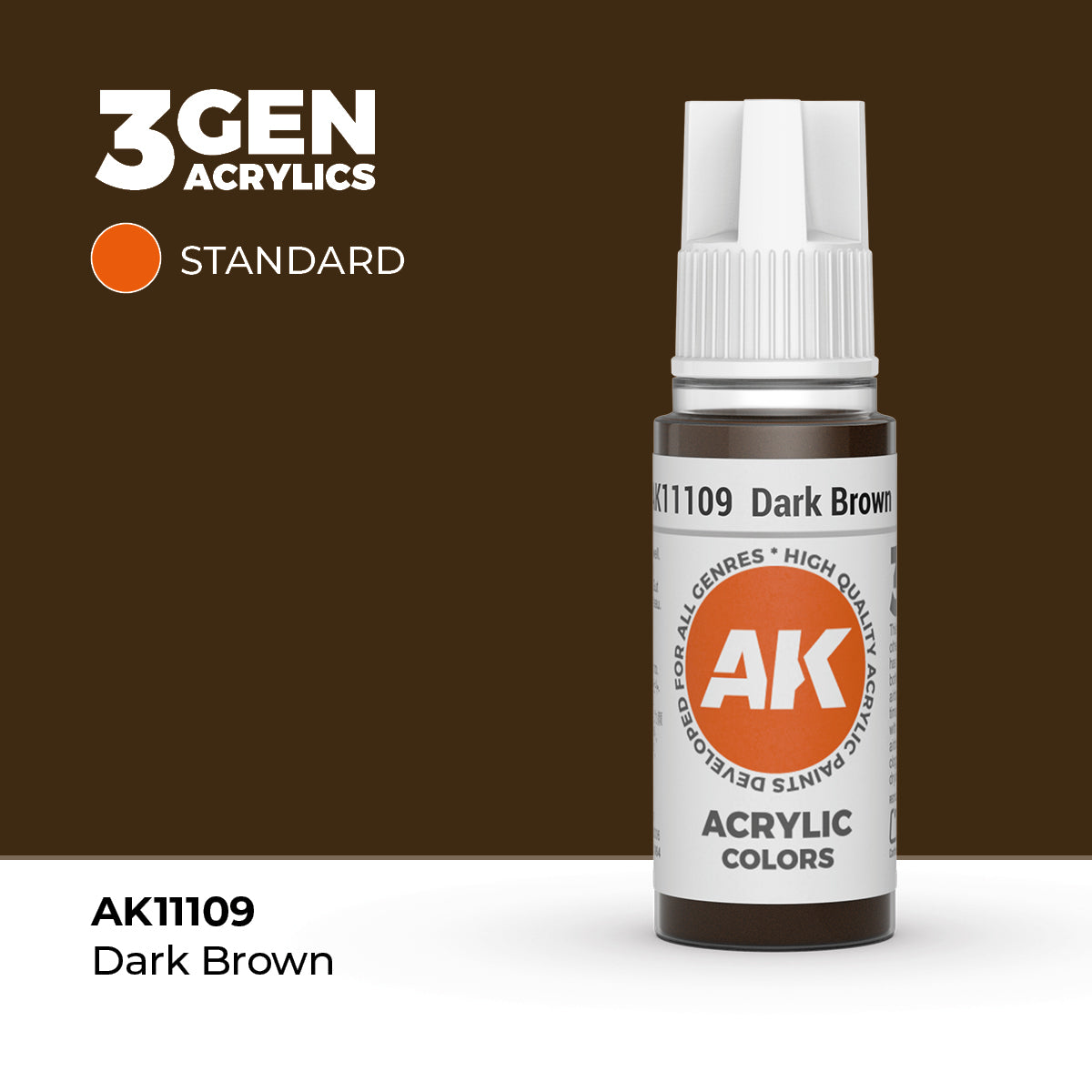 AK- 3GEN- Acrylics- Dark Brown 17ml