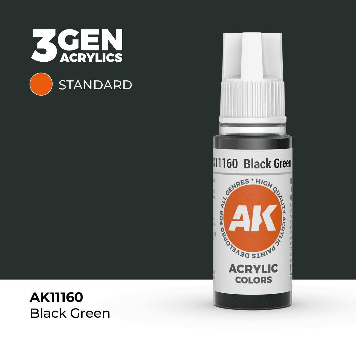 AK- 3GEN- Acrylics- Black Green 17ml