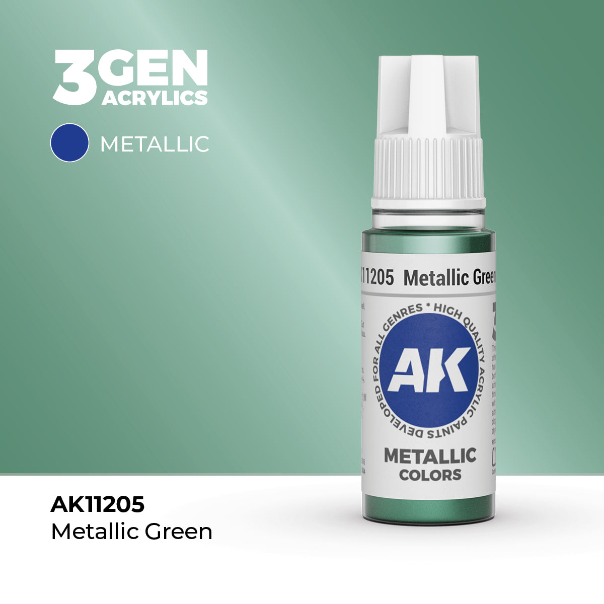 AK- 3GEN- Acrylics- Metallic Green 17ml