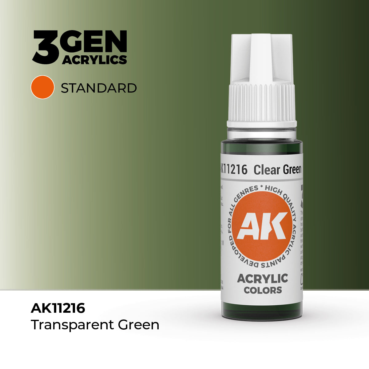 AK- 3GEN- Acrylics- Clear Green 17ml