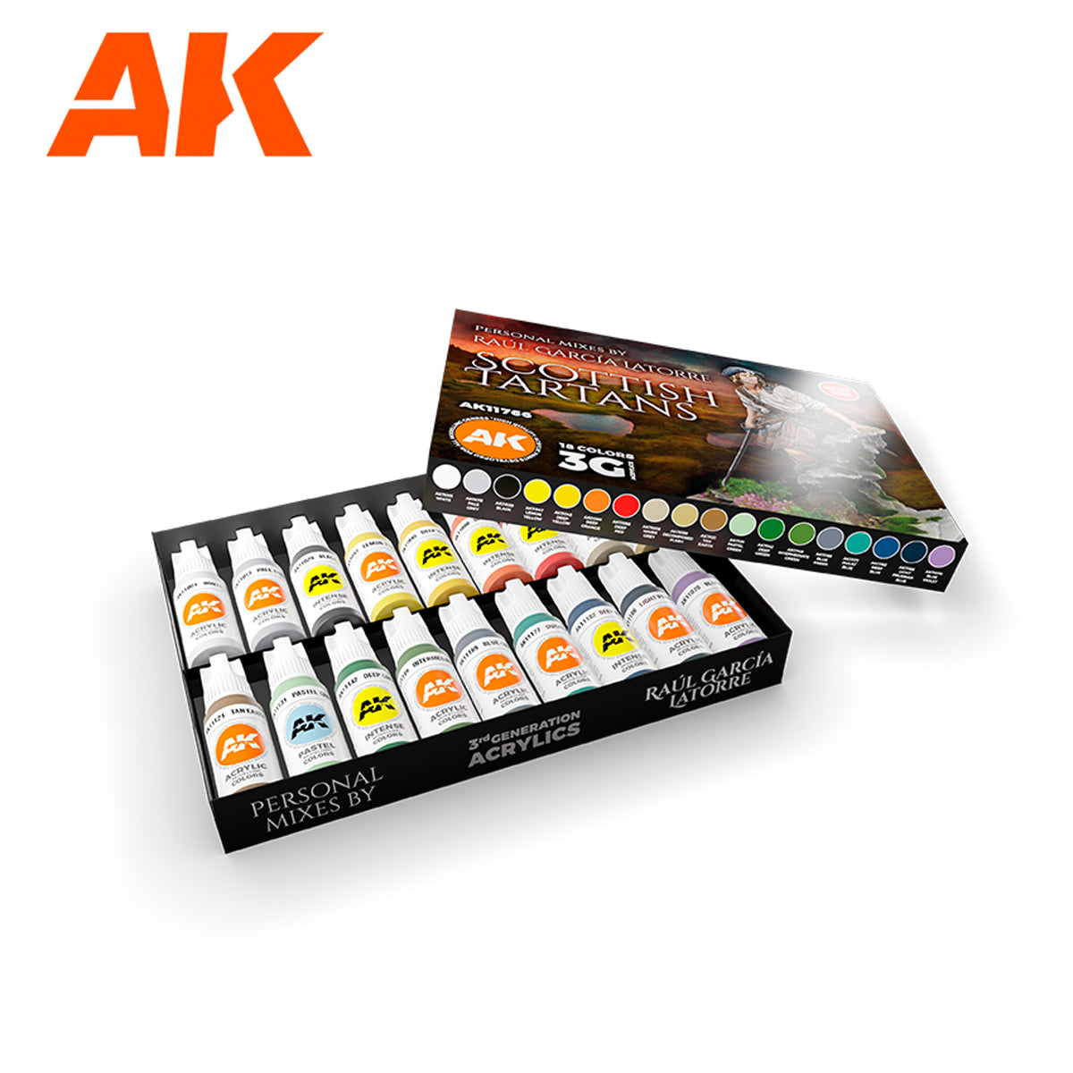 Acrylics 3GEN sets: Signature set Raul Garcia Latorre scottish tartans paint set