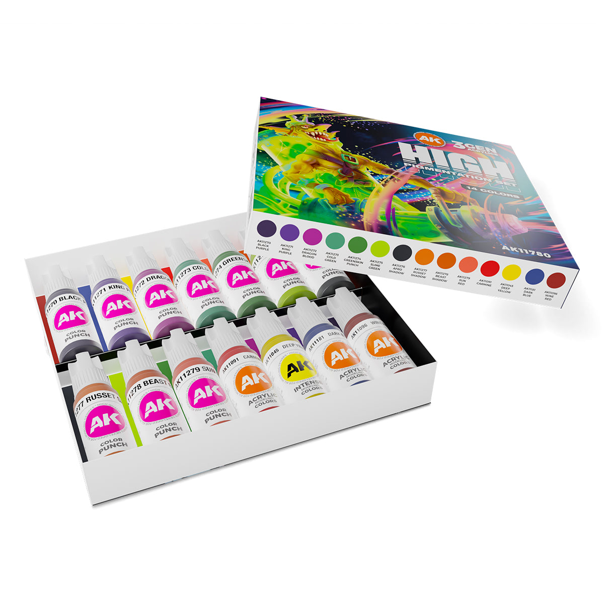 Acrylics 3GEN sets :High Pigmentation Set 14 Colors