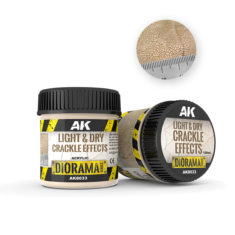 AK Interactive Diorama :LIGHT & DRY CRACKLE EFFECTS - 100ml (Acrylic)