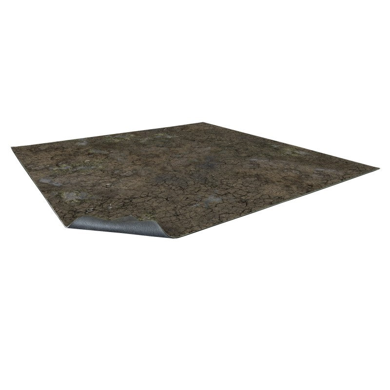 Tapis de jeu néoprène Muddy Streets 90x90cm (Battle Systems) – aperçu en jeu