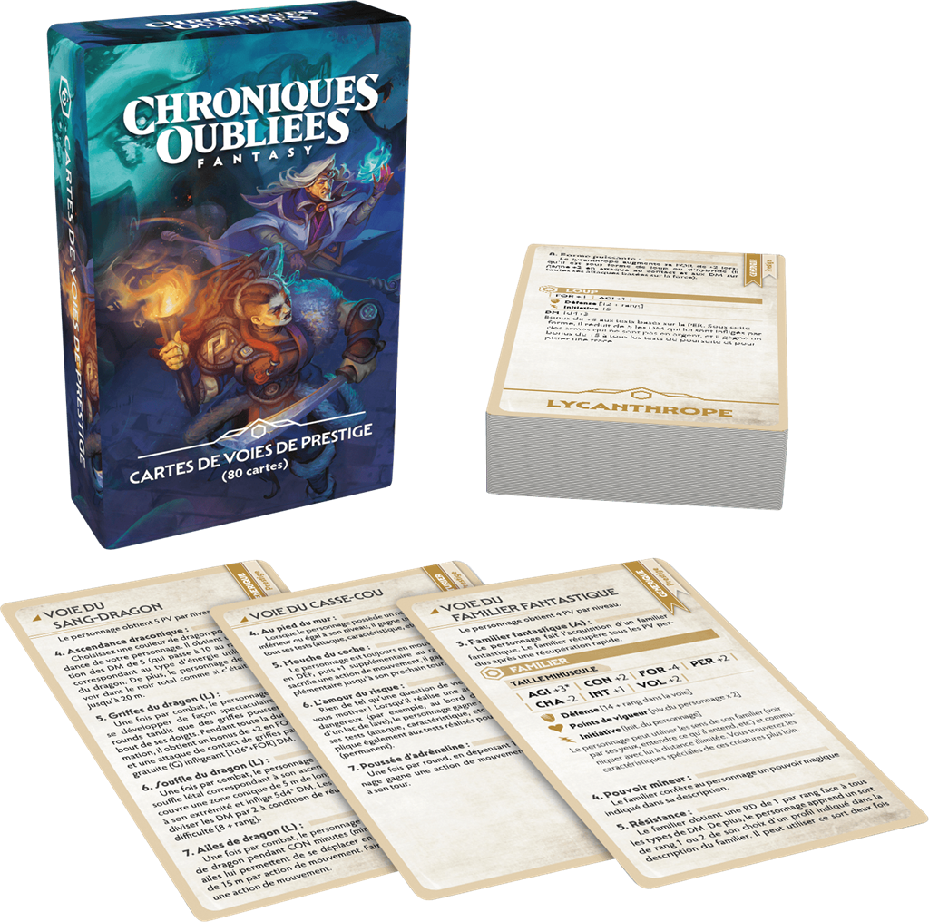 Chroniques Oubliées Fantasy 2 - Cartes de voies de prestige