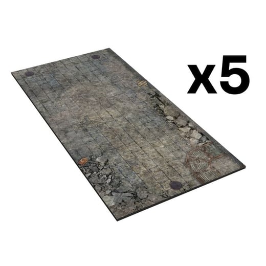 Destroyed Square (x5) – Zones en caoutchouc pour Warhammer 40K – 12″x6″