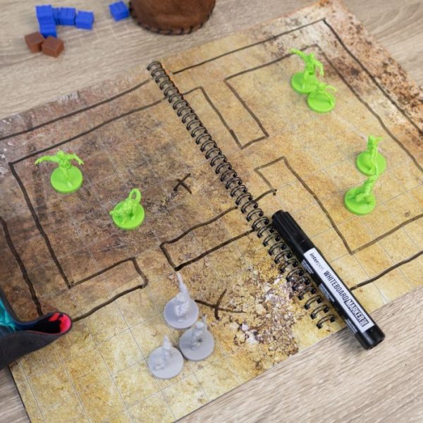 Future Adventures Book – Livre de cartes effaçables A4 pour JDR science-fiction et post-apo