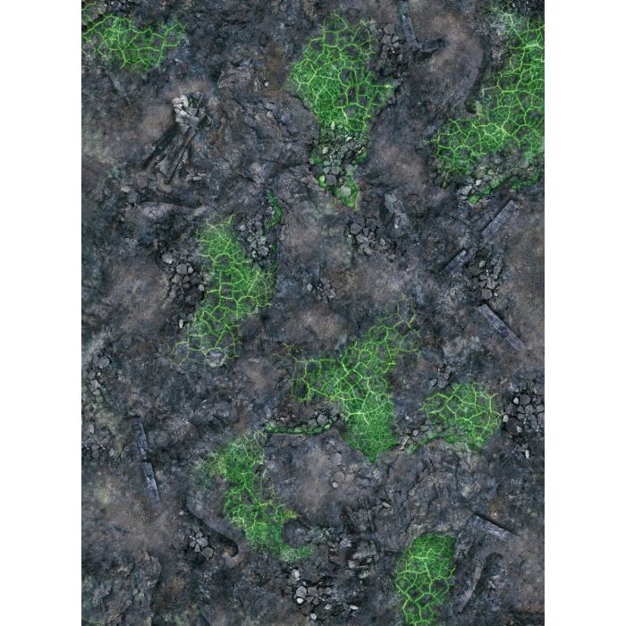 Green Blight Battlefield – Tapis de jeu en caoutchouc simple face 44″x60″ / 112 x 152 cm