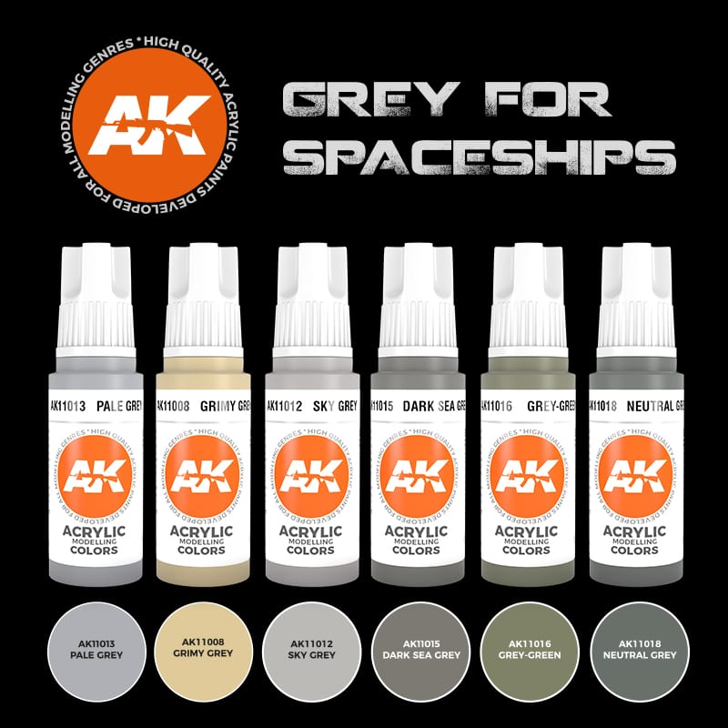 Acrylics 3GEN sets :Grey For Spaceships Set