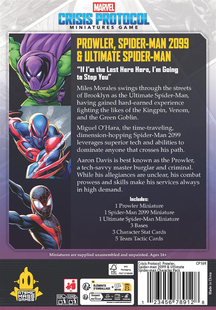 Marvel Crisis Protocol – Prowler, Spider-Man 2099 & Ultimate Spider-Man (Pack de personnages)
