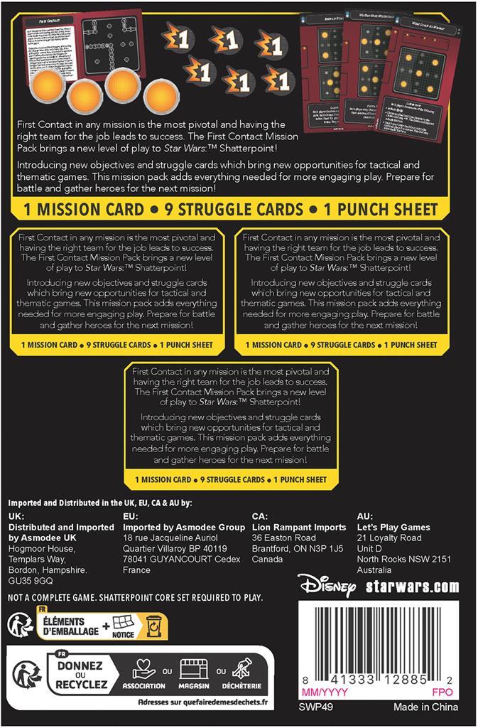 Cartes et contenu First Contact – Star Wars Shatterpoint