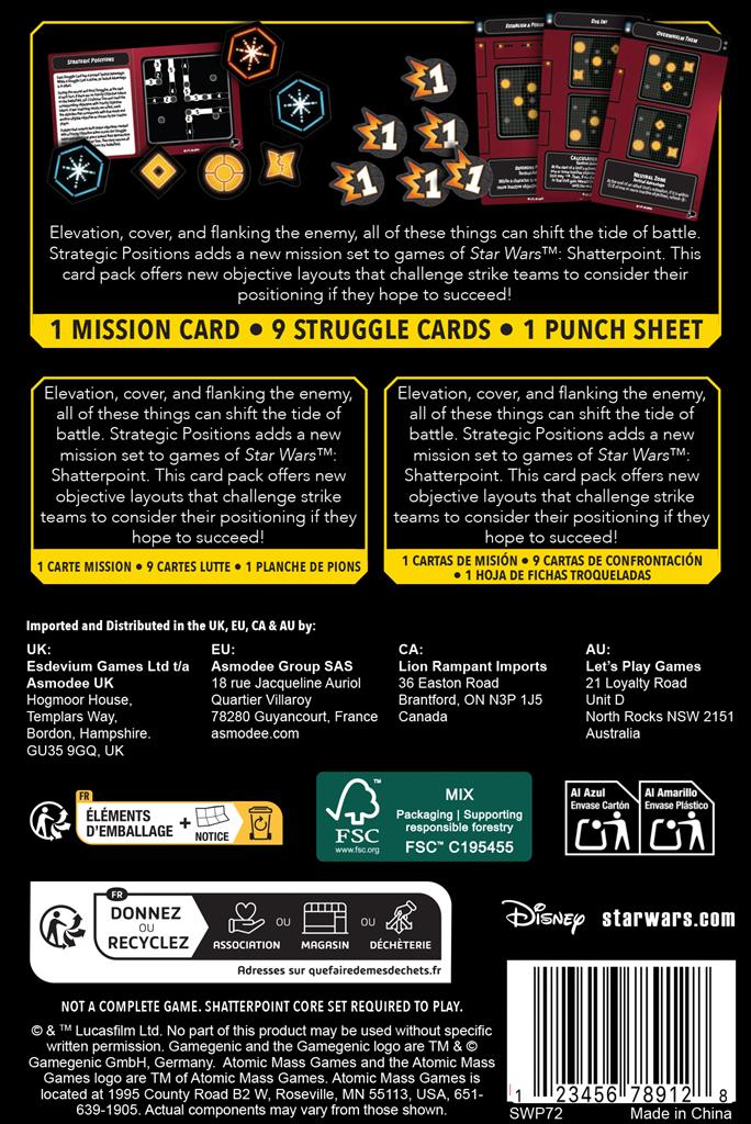 Détail du pack de mission Strategic Positions – Star Wars Shatterpoint