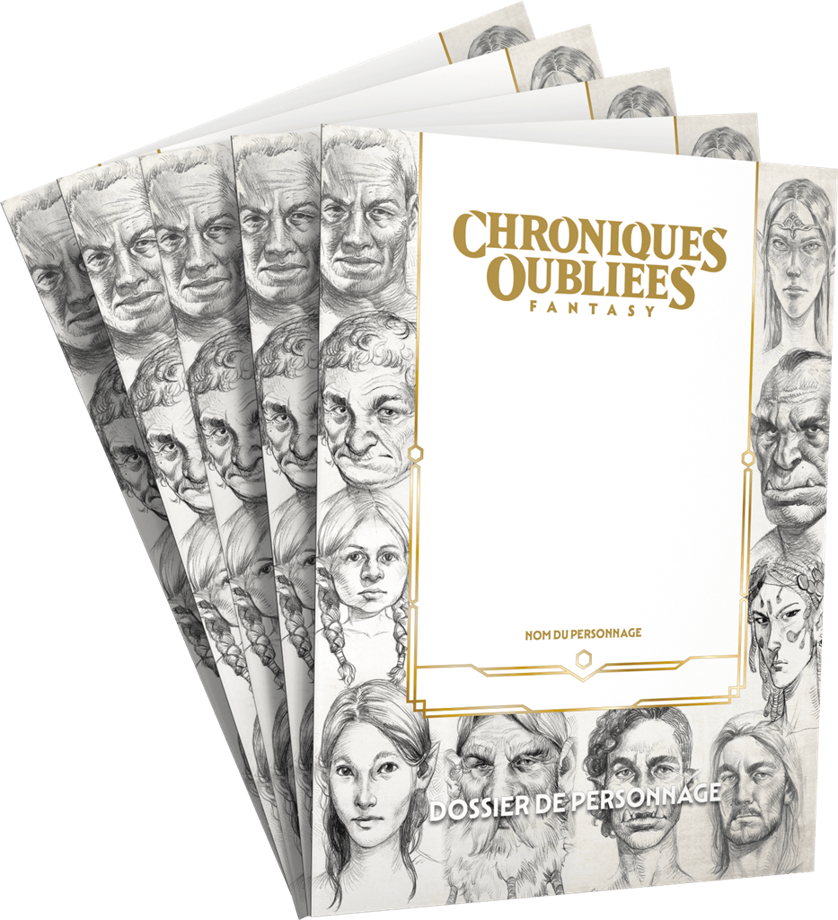 Chroniques Oubliées Fantasy 2 - Pack de 5 Dossiers de personnage