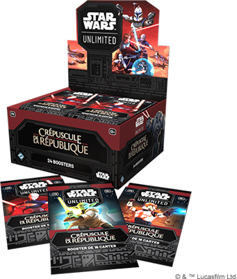 Star Wars Unlimited: Crépuscule de la République boite de 24 boosters en Francais