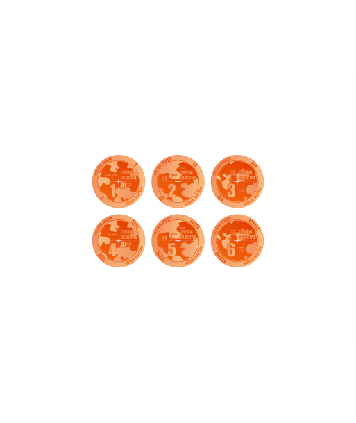 Objective "Critical" Markers 40mm 1-6 Fluo Orange