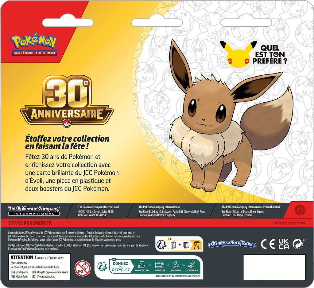 Pokémon 30 ans : Pack 2 boosters
