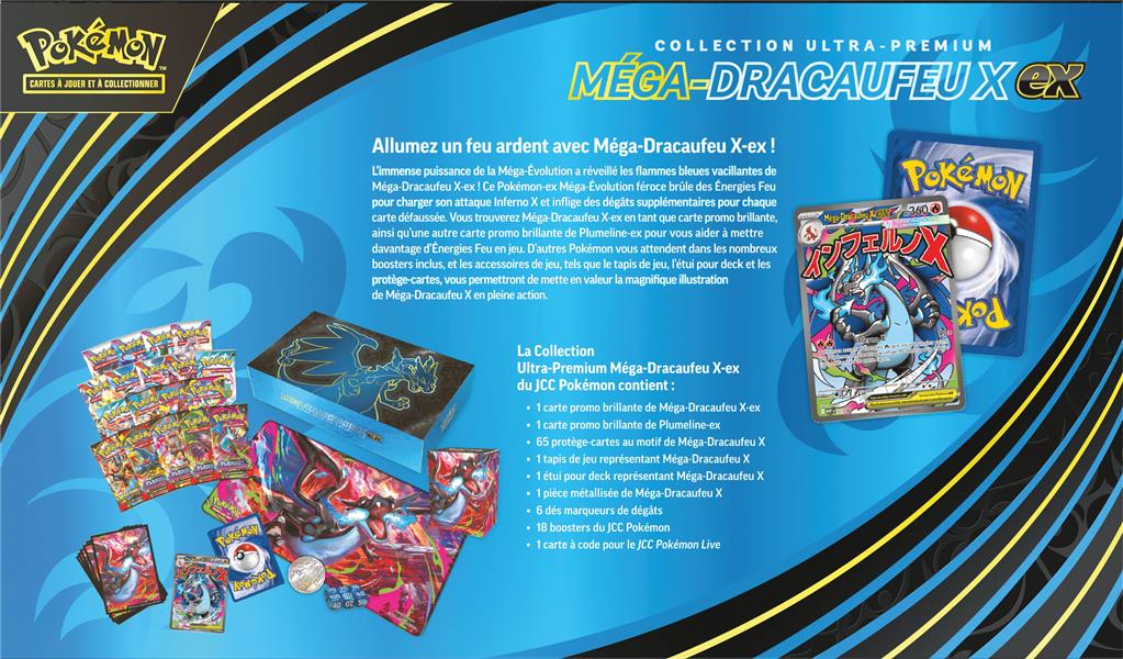 Pokémon : Coffret Ultra Premium Collection ex 25 Méga Dracaufeu X Ex  (Limité à un exemplaire par client)(EN STOCK)