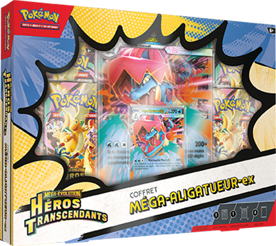Pokémon Q126 : Méga évolution Héros Transcendants Coffret Méga Aligatueur EX (4 boosters)