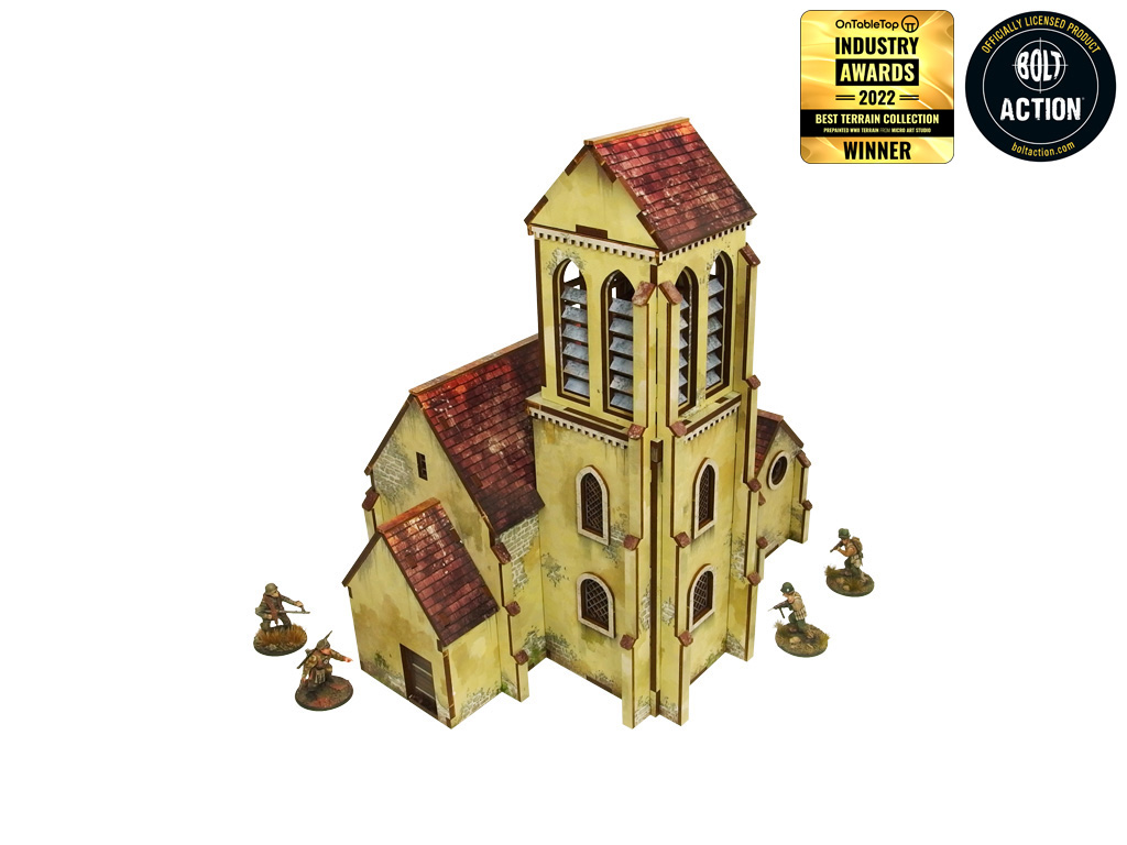 WW2 Normandy Church PREPAINTED [28mm/1:56]