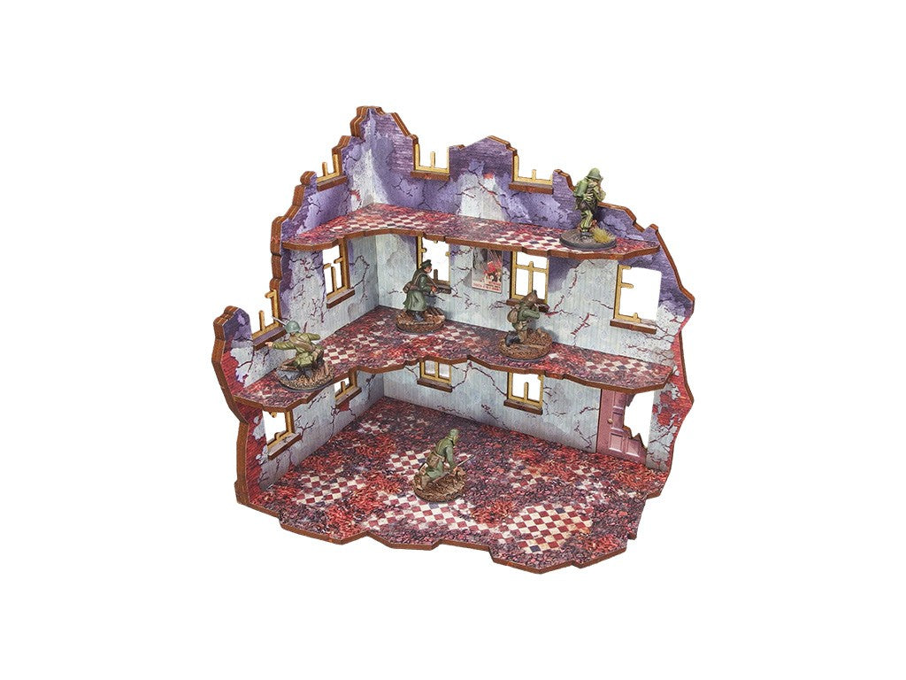 WW2 Ostfront Stalingrad Univermag Left (with 3rd floor) (1) (28mm) pré-peint