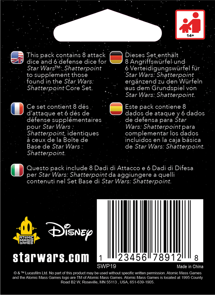 Dés Star Wars Shatterpoint en détail